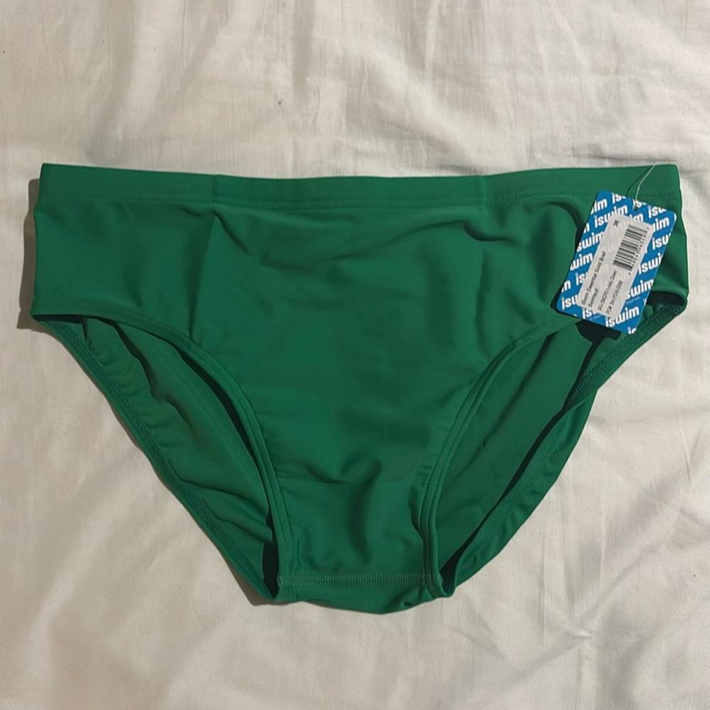 iSwim Essential Solid Brief Swimsuit - Green 36